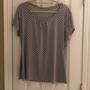 Black and grey polka dot top